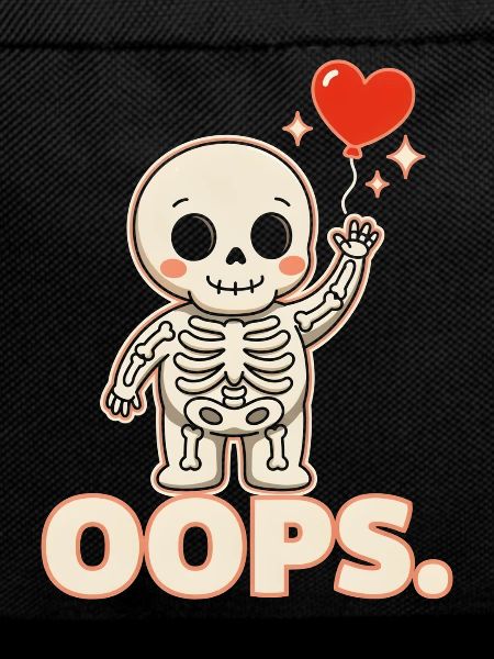 Skelettherzballon OOPS