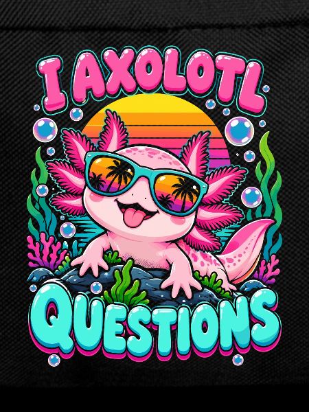 Axolotl am Strand mit Sonnenbrille