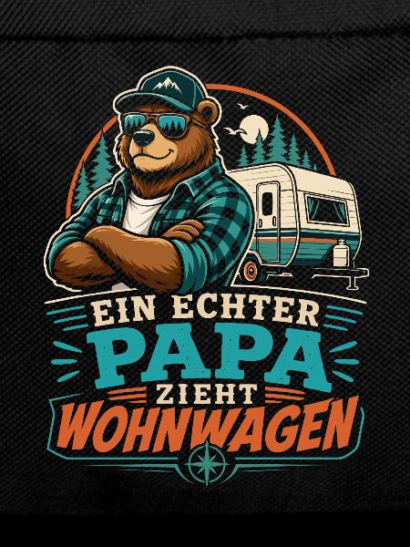 Ein echter Papa zieht Wohnwagen