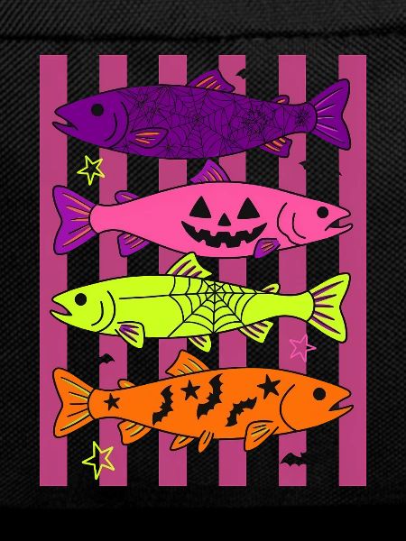 Spooky Halloween Fish Pattern Design
