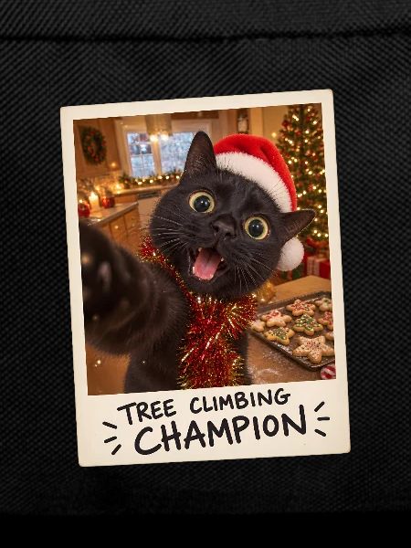 Tree Climbing Champion Schwarze Katze