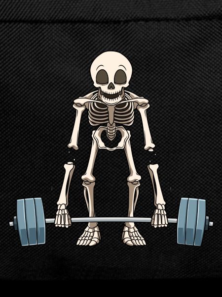 Funny skeleton weightlifting