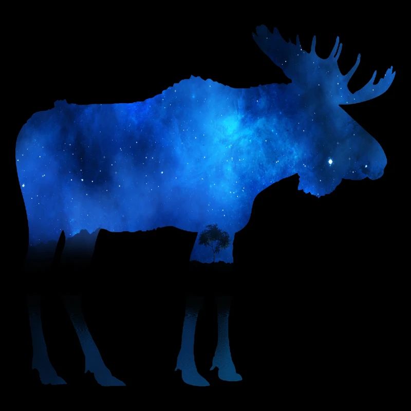 Moose at night
