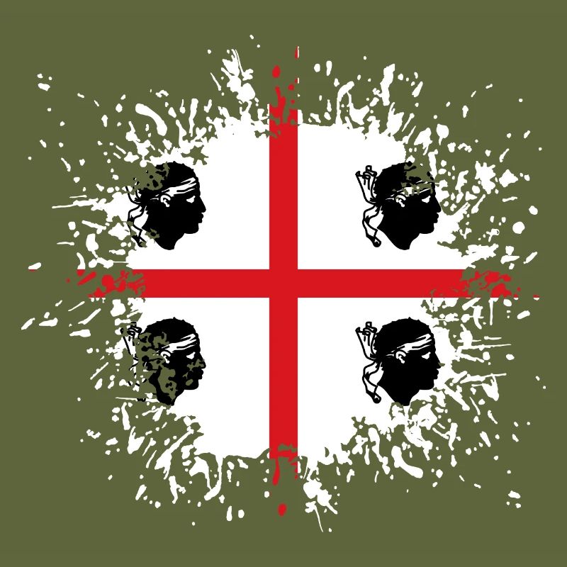 Sardaigne Drapeau Klecks Drapeau sarde Splash
