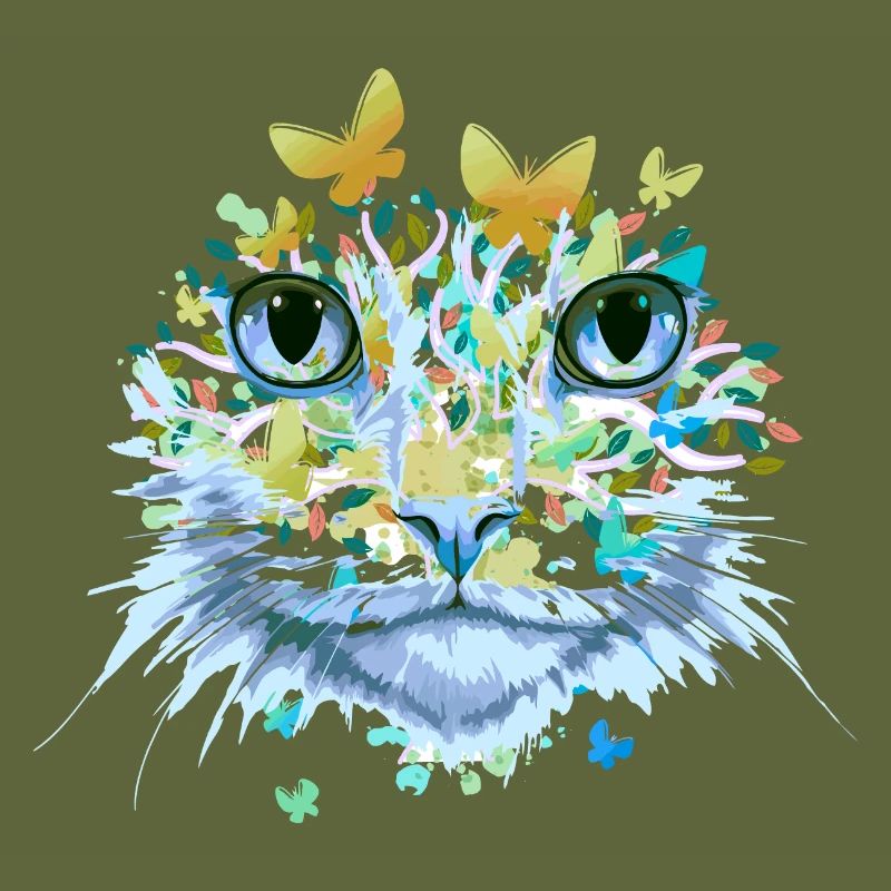 Chat Chat Visage Chats Chaton Fleurs Insecte