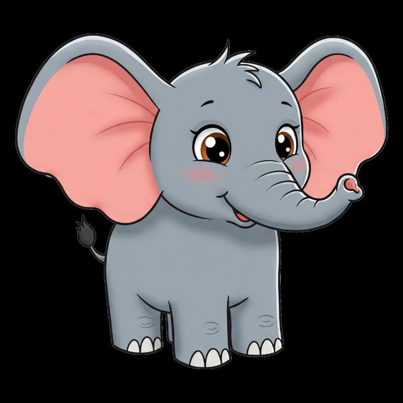 Dessin animé animalier éléphant