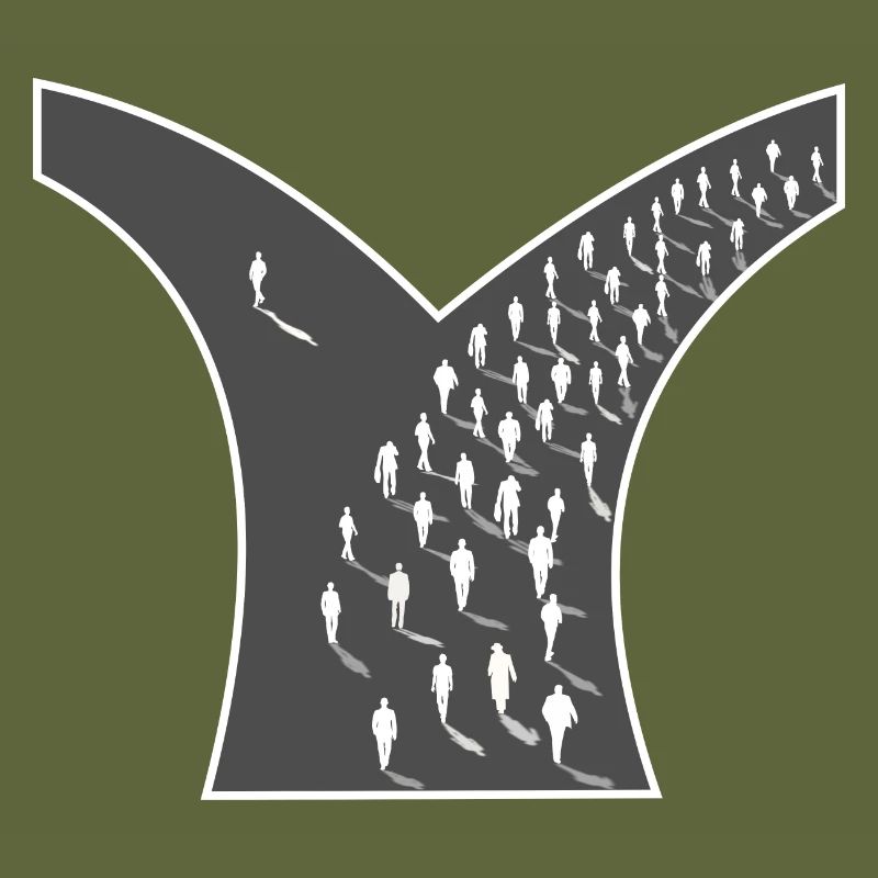 Road Path Crotch Decision Way Mainstream