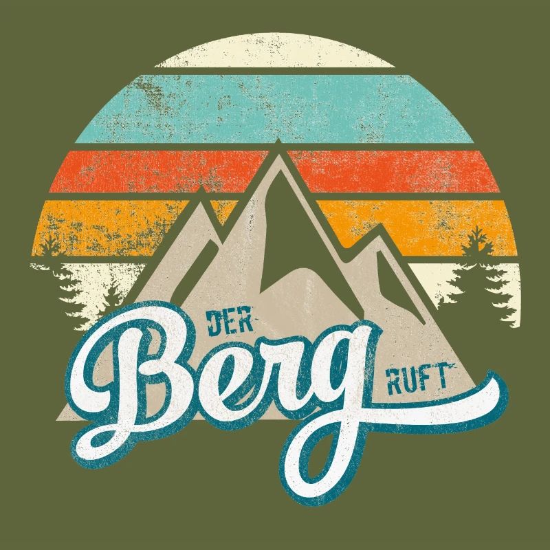 Der Berg ruft * Retro Sprüche Berge Spruch Berch