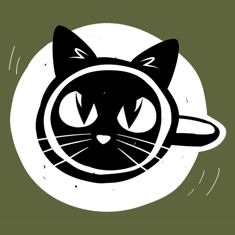 Cat face in a coffee cup