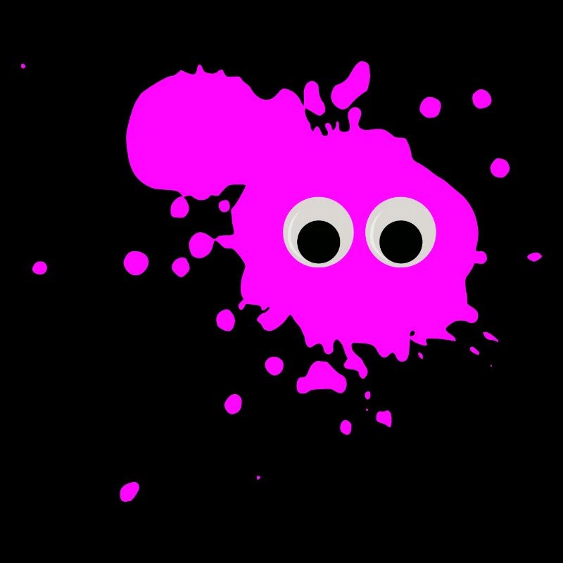 pinker Farbklecks mit Augen