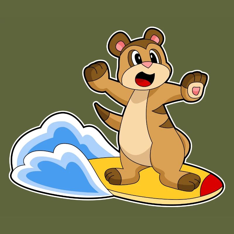 Erdmännchen Surfer Surfbrett