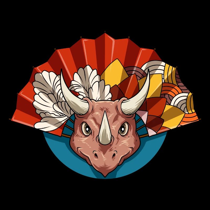 Dinosaurier Triceratops Fächer Handfächer Dino