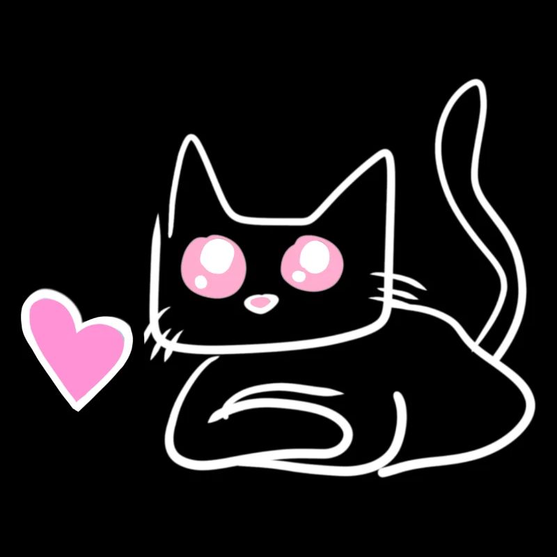 Symbole de cœur de chat Doux