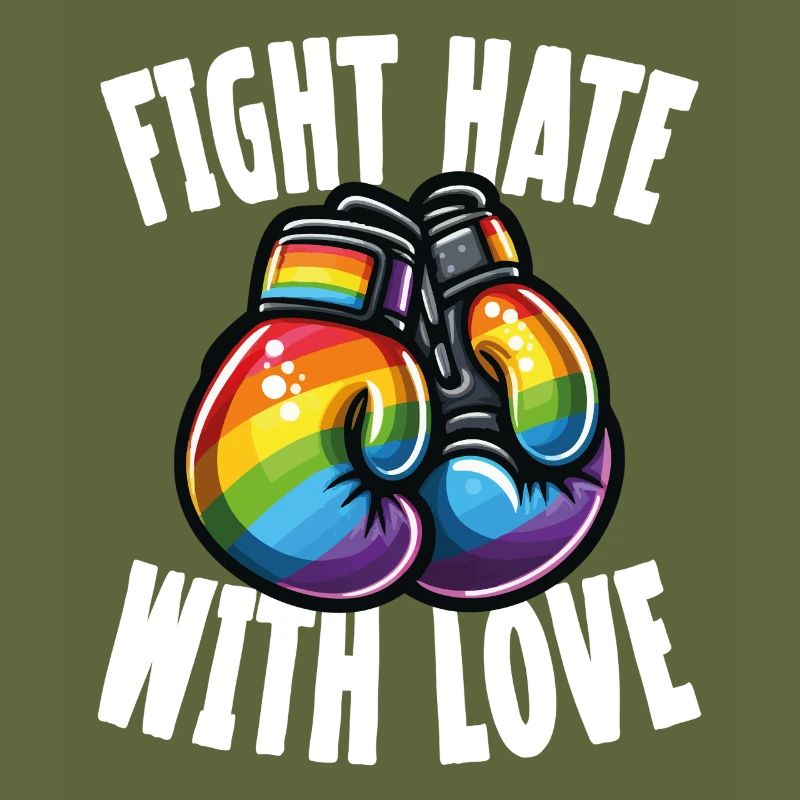Fight Hate With Love Rainbow Boxing Gloves