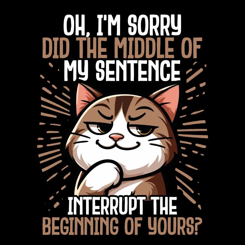 Sarcastique Chat Pose Drôle Introverti