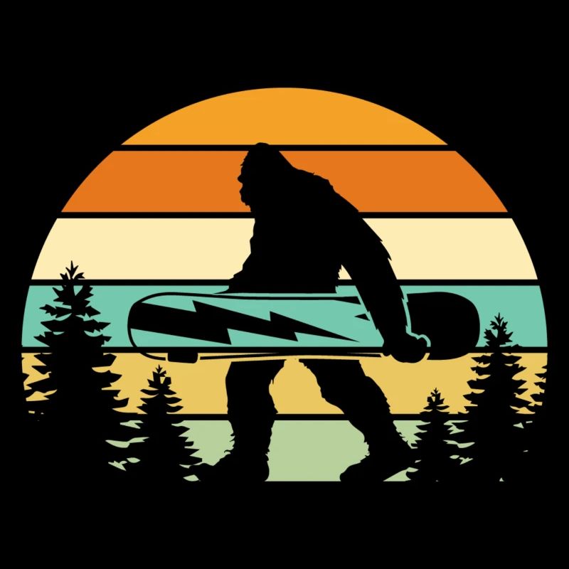 Snowboard Yeti – Bigfoot in retro style