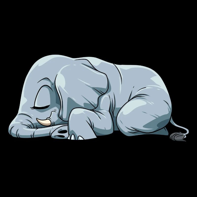 Niedlicher Schlafender Elefant