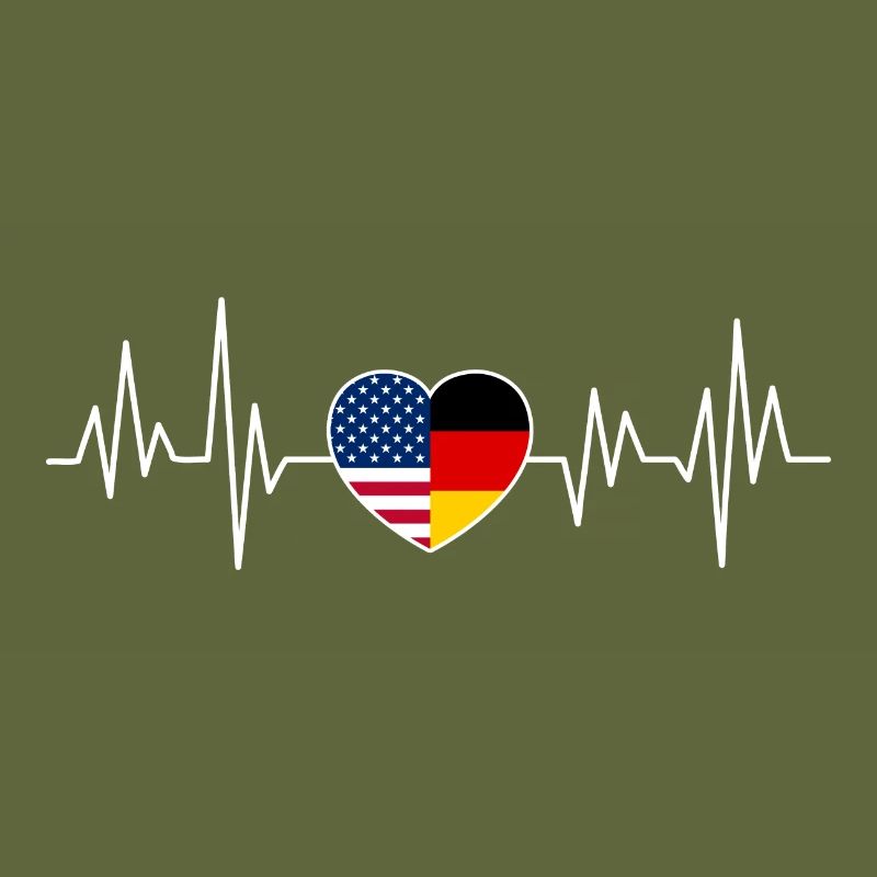 USA Germany Flag Two Countries