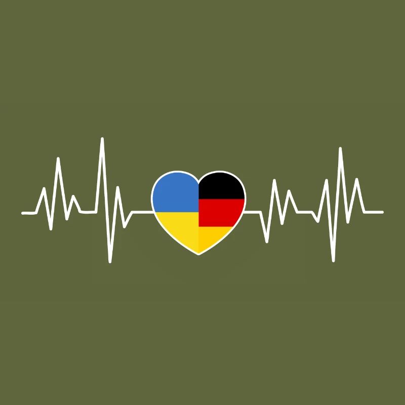Ukraine Germany Flag Two Countries