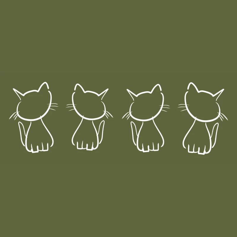 four cats animals cute pet shape