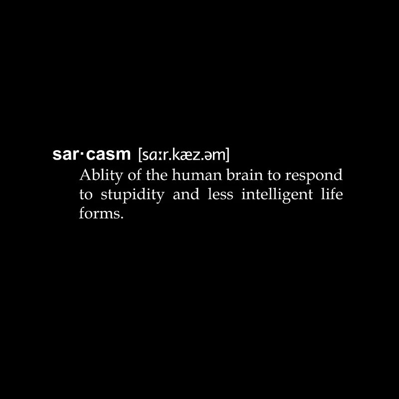 Sarcasm, humorous definition as in the dictionary