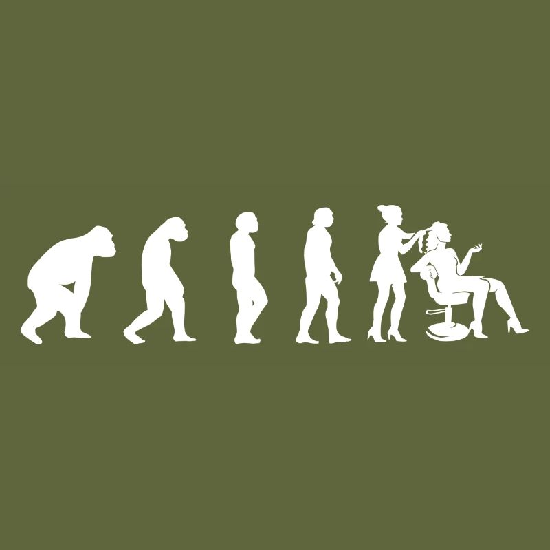 Frisöse Scheren Friseur Evolution Frau Mädchen