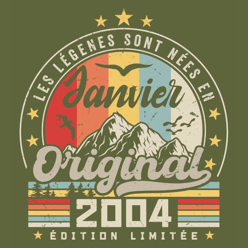 Janvier 2004 Vintage Rétro Anniversaire 2004