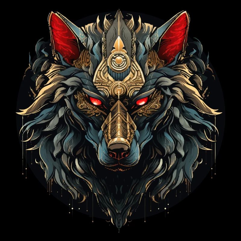 Geschenk Wikinger Wolf Krafttier Schamane Odin