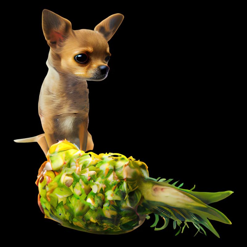 Chihuahua with pineapple