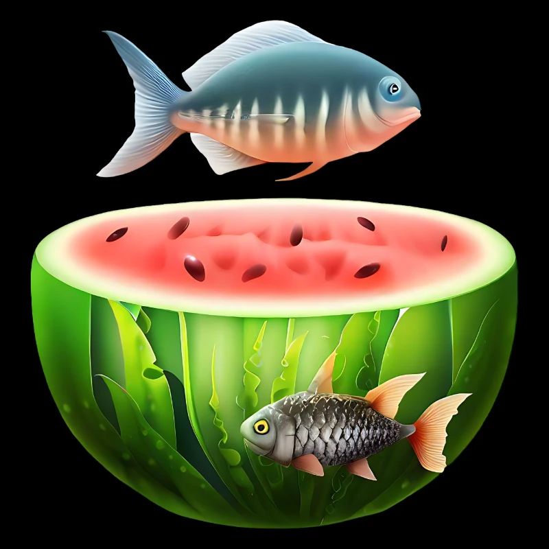 Aquarium de pastèques avec des poissons