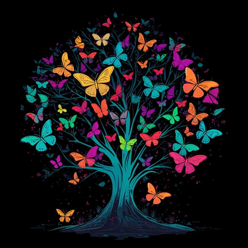 Butterfly Tree Nature Predator Insect