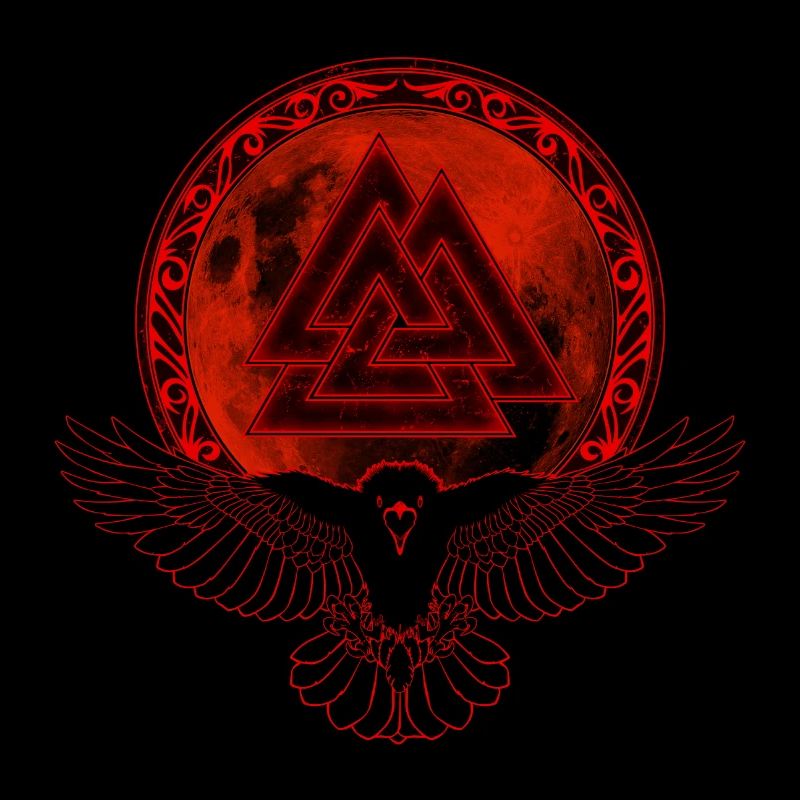 Raven Valknut Full Moon