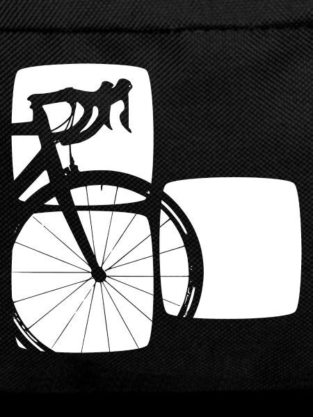 Rennrad in drei grafischen Vierecken