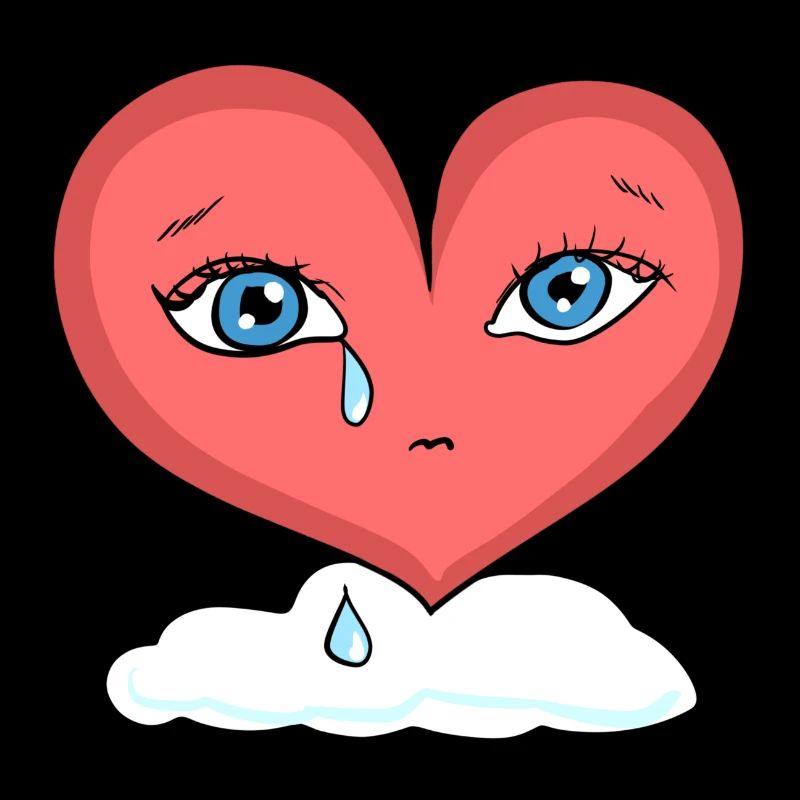 sad heart cloud crying tears