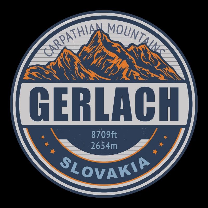Gerlach Slovakia Vintage Mountain Hiking Design