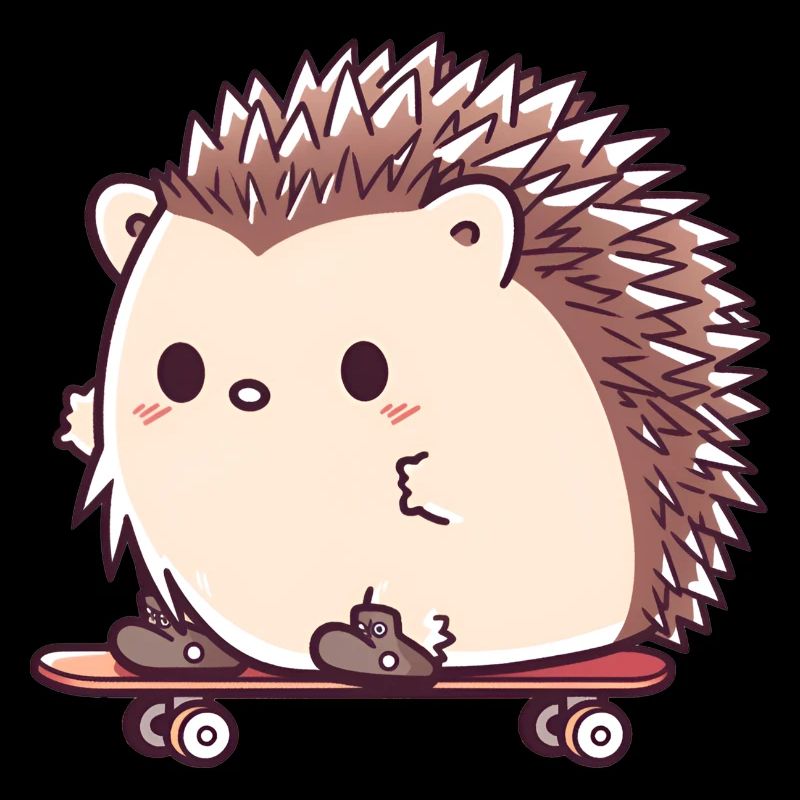 Süßer Igel skatet