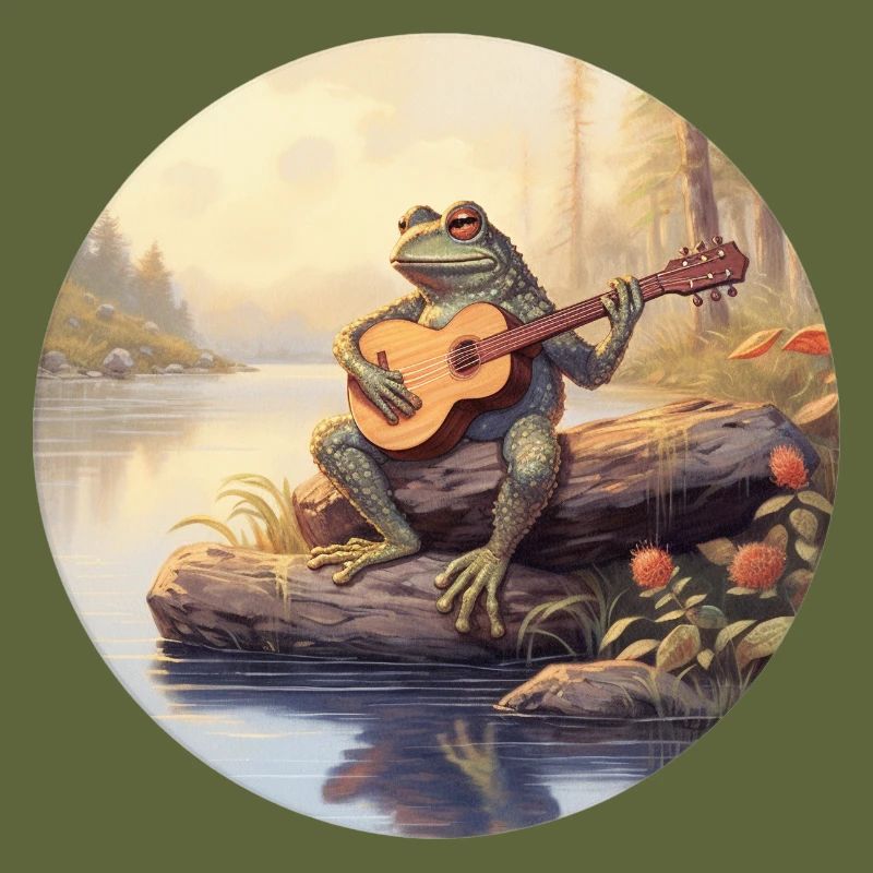Frog playing banjo