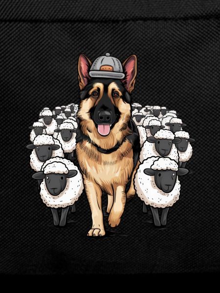 German Shepherd with Little Sheep