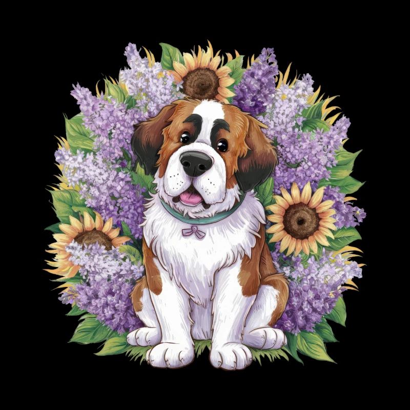 Saint-Bernard aux tournesols