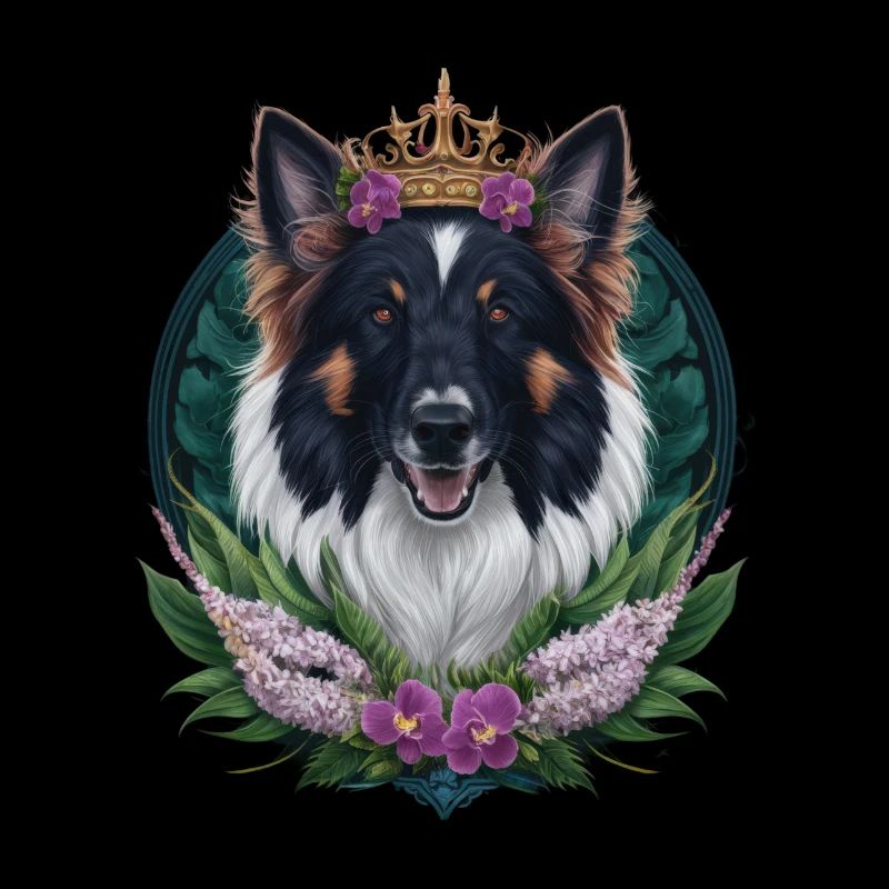 Belgischer Schäferhund mit Krone, Fliedern