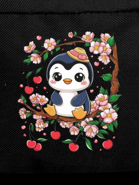 Cartoon Kawaii Penguin with Cherries