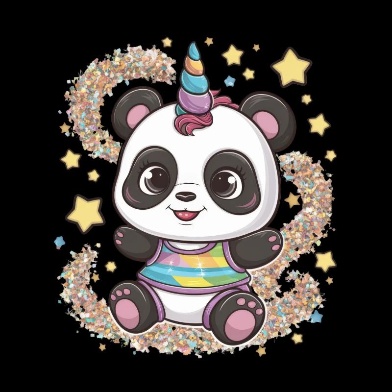 Mignon panda licorne