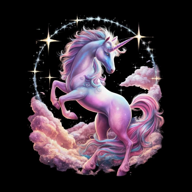 Licorne magique et imaginative avec des étoiles