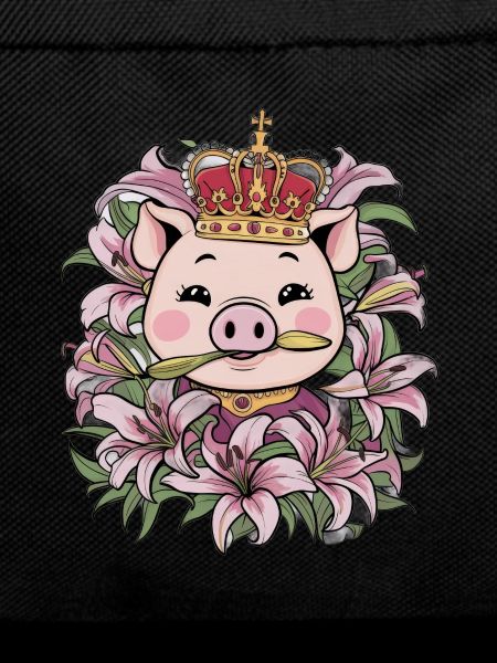 Pig with crown and lilies