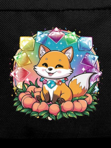 Cartoon Kawaii Fox with Peaches