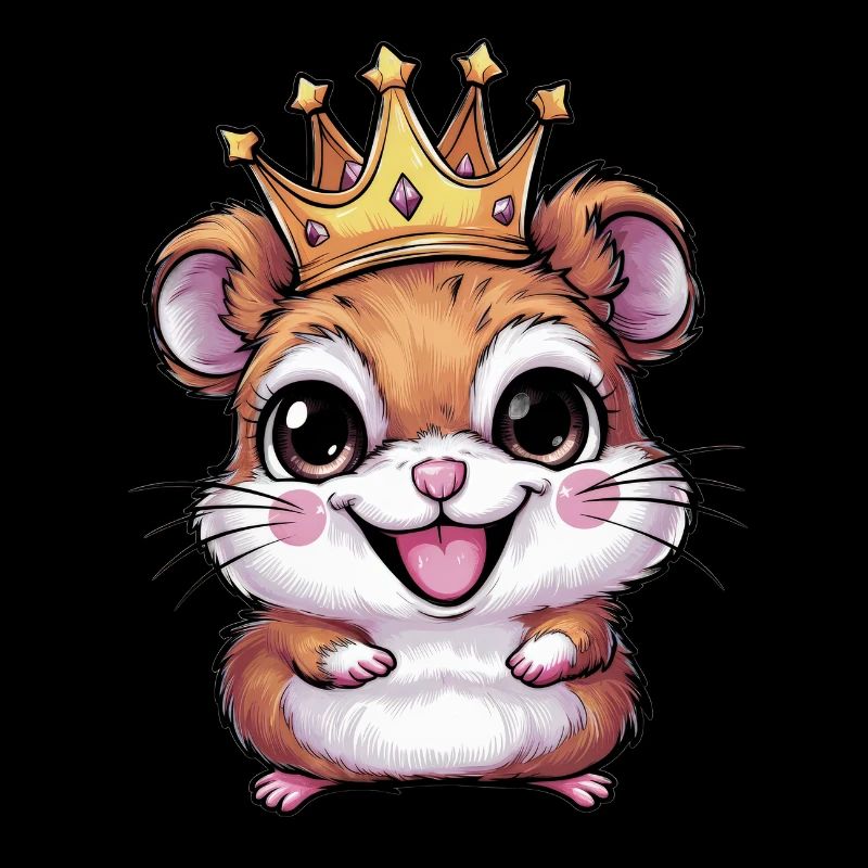 Le hamster comme roi avec une couronne
