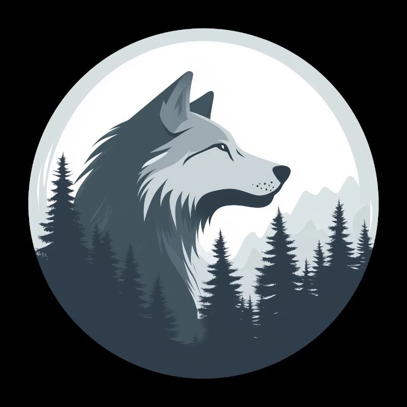 Nordischer wilder Wolf Illustration