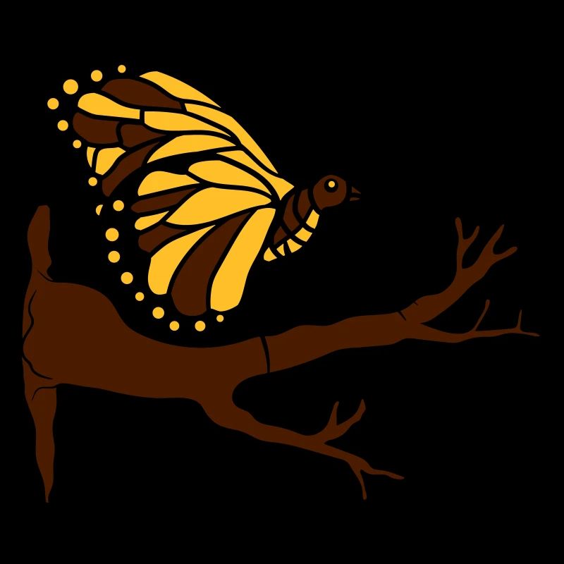 butterfly on branch tree forest insect wing