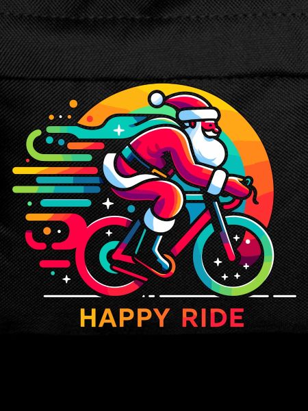 Vibrant Santa Cycling Illustration