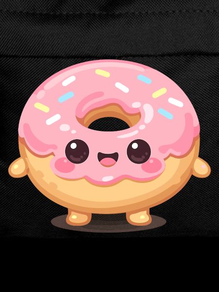 Kawaii donut with pink glaze